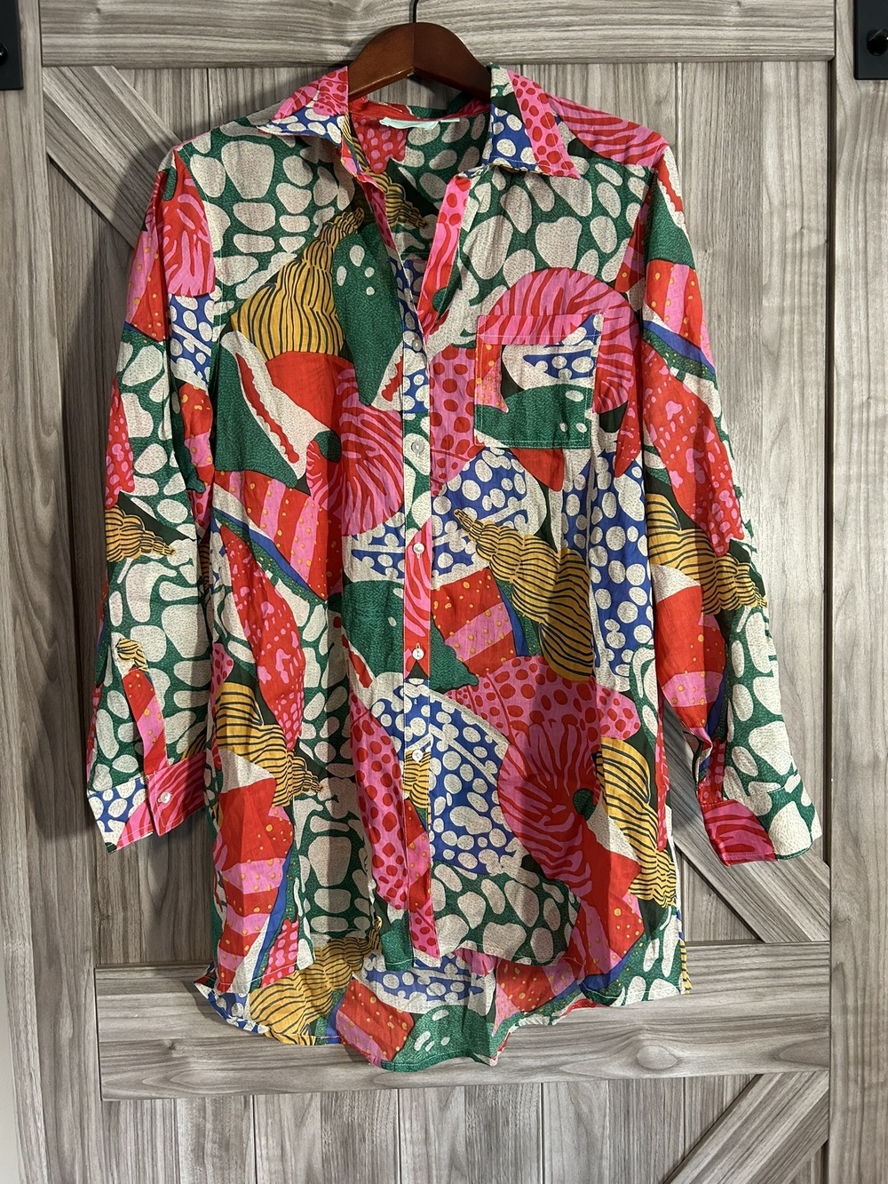 True Destinations Maximalist Abstract Pattern Tunic Shirt / Dress - Size L